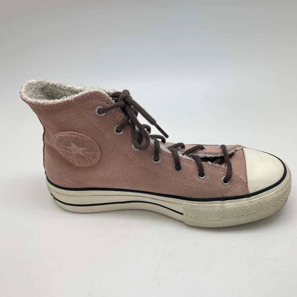 Converse Sneakers Womens 7 Sherpa Lined Hi Top Chuck‎ Taylor All Star Platform - Picture 5 of 9